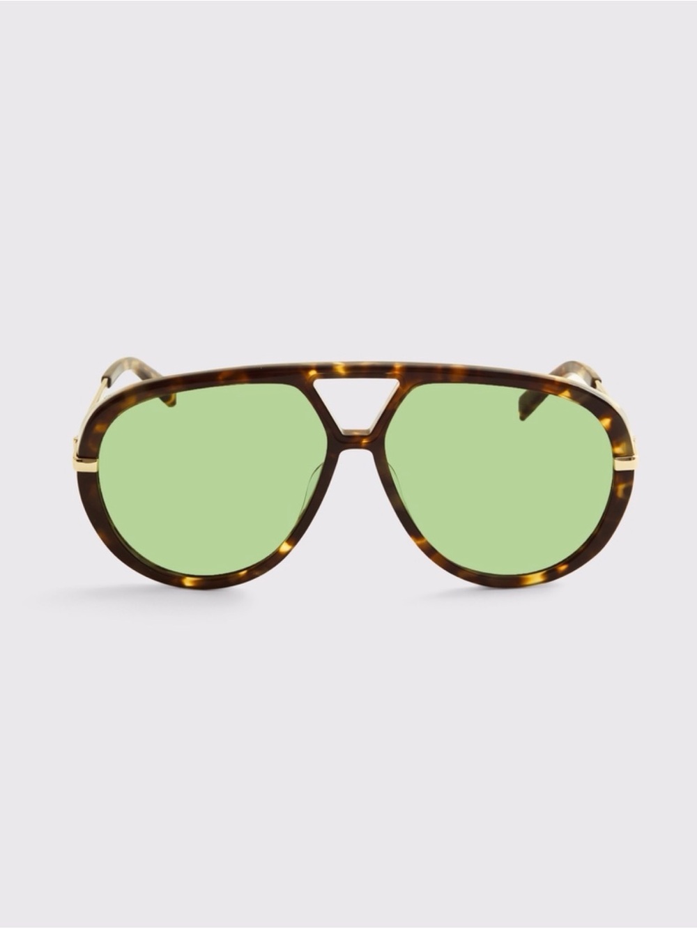 Abercrombie & Fitch Tortoise Aviator Sunglasses - Green Lenses